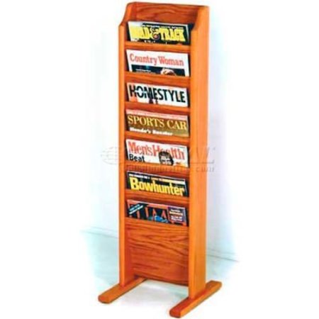 WOODEN MALLET Wooden Mallet Cascade„¢ Free-Standing 7 Pocket Magazine Rack, Medium Oak MR7-FSMO